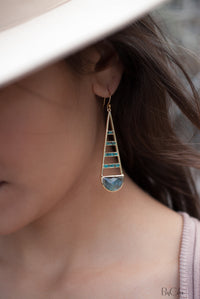 Giuliana Earrings * Labradorite and Copper Turquoise * Gold Plated 18k * BJE112