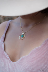Pietra Necklace * Copper turquoise * Moonstone * Labradorite * Aqua Chalcedony * Gold Vermeil * BJN004