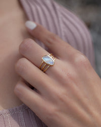 Moonstone Ring * Gold Vermeil*  *Gold * Statement* Gemstone *Bridesmaid *Natural* Handmade *Gift For Her *BJR050