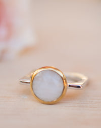 Moonstone Square Ring *  Silver Plated * Statement Ring *Gemstone Ring *Bridal Ring *Organic Ring *Natural * BJR165