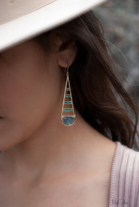 Giuliana Earrings * Labradorite and Copper Turquoise * Gold Plated 18k * BJE112