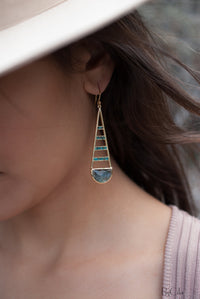 Giuliana Earrings * Labradorite and Copper Turquoise * Gold Plated 18k * BJE112