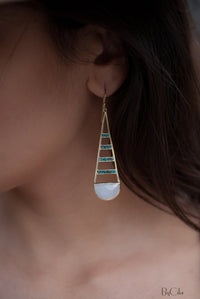 Giuliana Earrings * Moonstone and Copper Turquoise * Gold Plated 18k * BJE114