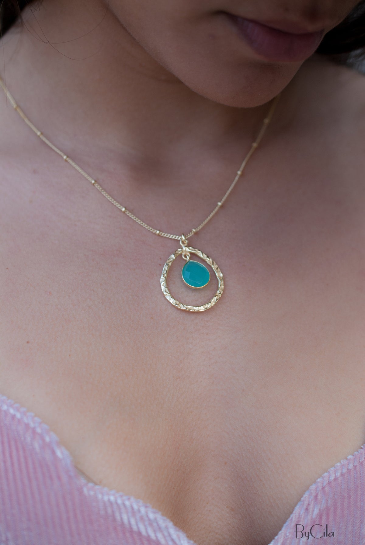 Pietra Necklace * Moonstone * Labradorite * Copper turquoise * Aqua Chalcedony * Gold Vermeil * BJN003