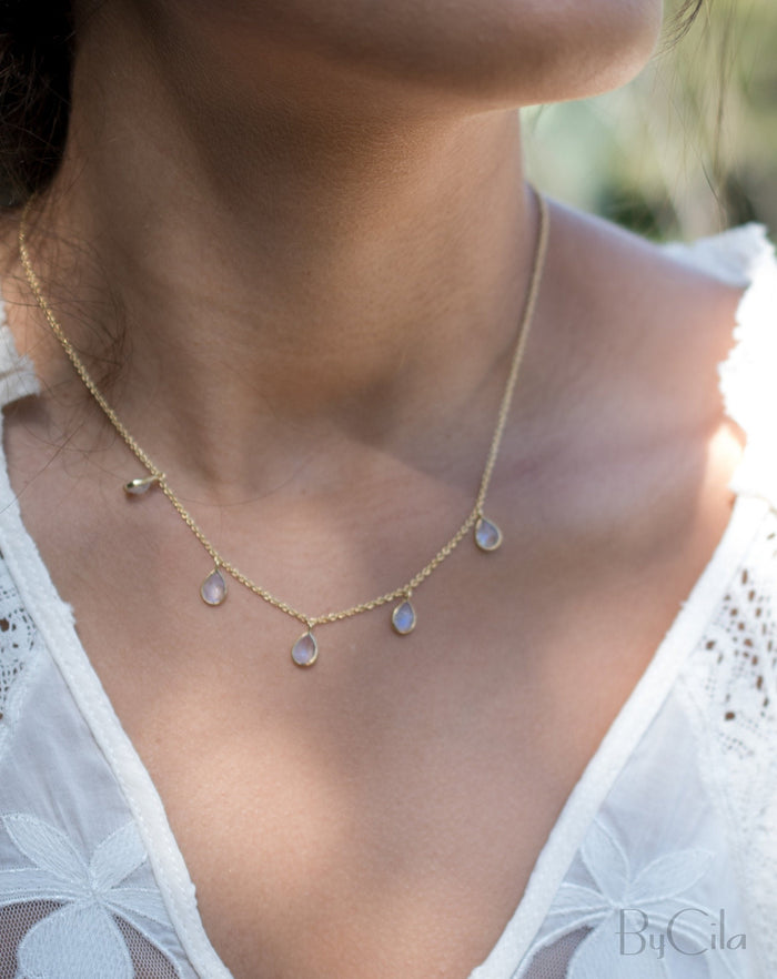 Ava Necklace * Moonstone * Gold Plated 18k * BJN038