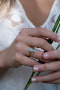 Labradorite Ring * Gold Vermeil*  *Gold * Statement* Gemstone *Bridesmaid *Natural* Handmade *Gift For Her * BJR049