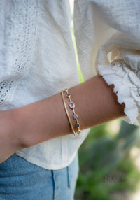 Moonstone, Labradorite & Rose Quartz * Bangle Bracelet * Gold Plated and Silver Plated * Gemstone * Adjustable *Statement * BJB032A