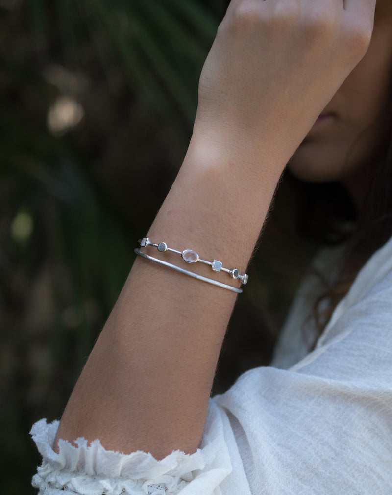 Dainty moonstone gold filled bracelet