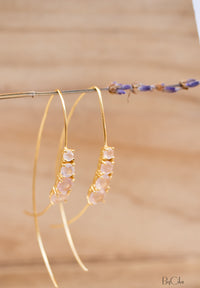 Aja Earrings * Rose Quartz * Gold Vermeil, Rose Gold Vermeil or Sterling Silver 925 * BJE046C