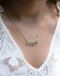 Emilly Necklace * Labradorite or Moonstone * Gold Vermeil * BJN034