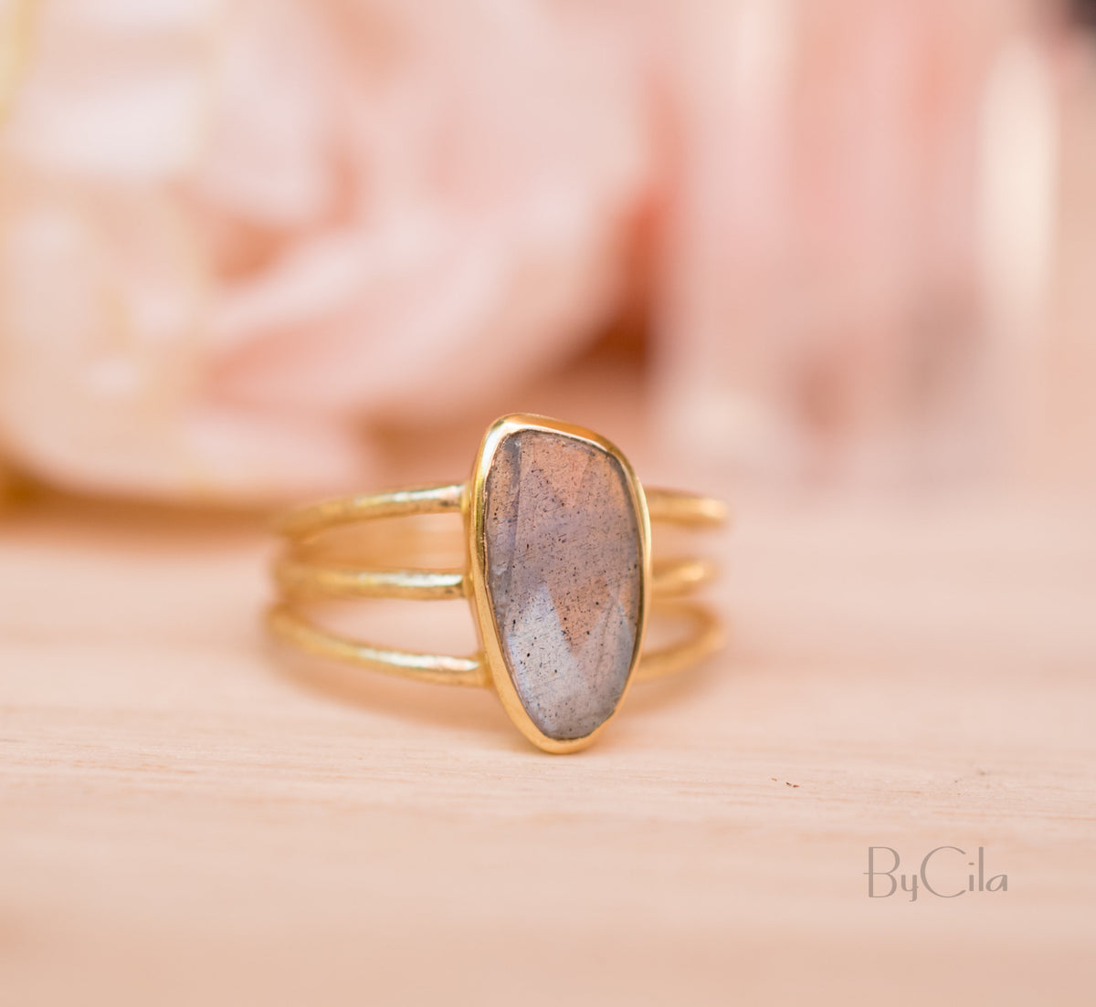 Labradorite Ring * Gold Vermeil*  *Gold * Statement* Gemstone *Bridesmaid *Natural* Handmade *Gift For Her * BJR049