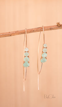 Aja Earrings * Aqua Chalcedony * Gold Vermeil, Sterling Silver, Rose Gold Vermeil * BJE045C