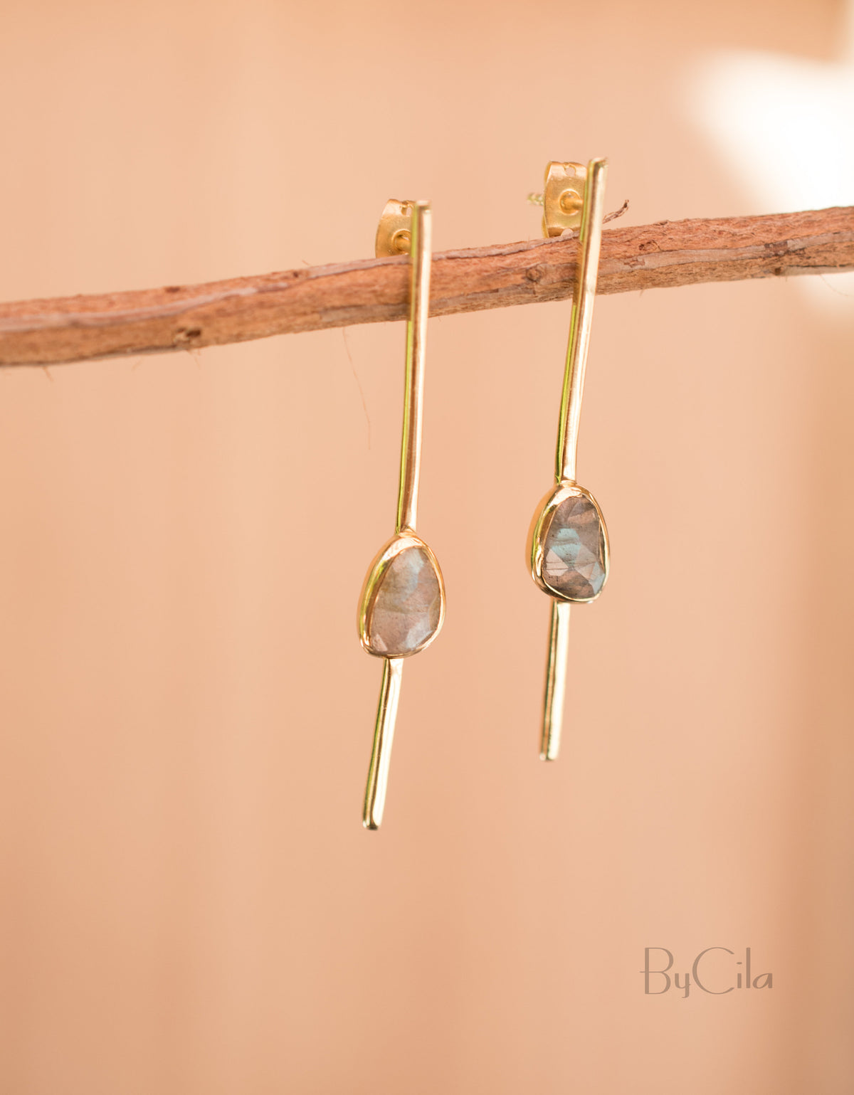 Mirella Earrings * Labradorite * Gold Plated 18k * BJE177