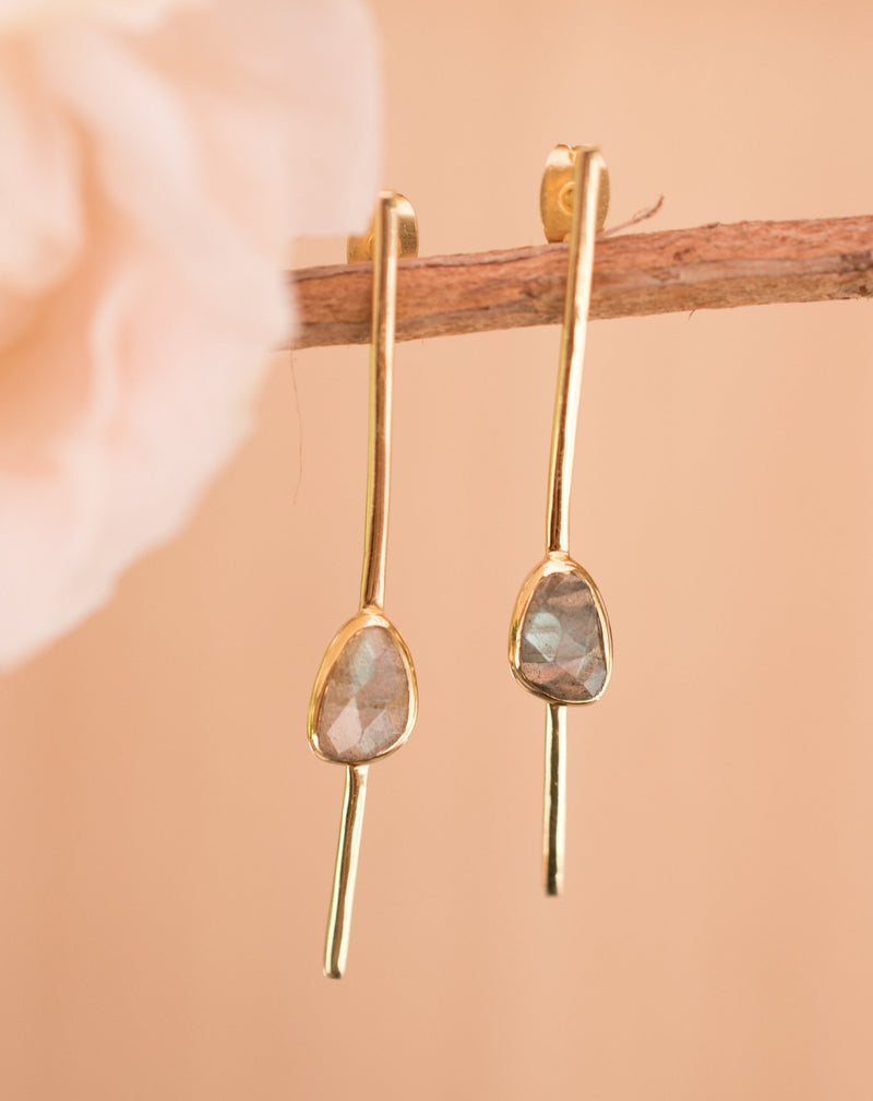 Mirella Earrings * Labradorite * Gold Plated 18k * BJE177