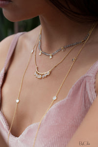 Fernanda Necklace * Labradorite and Synthetic Sapphire or Labradorite and Clear Quartz * Gold Vermeil * BJN036