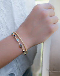 Labradorite, Green White Jade, Sapphire hydro * Bangle Bracelet * Gold Plated and Silver Plated * Gemstone * Adjustable *Statement * BJB031A