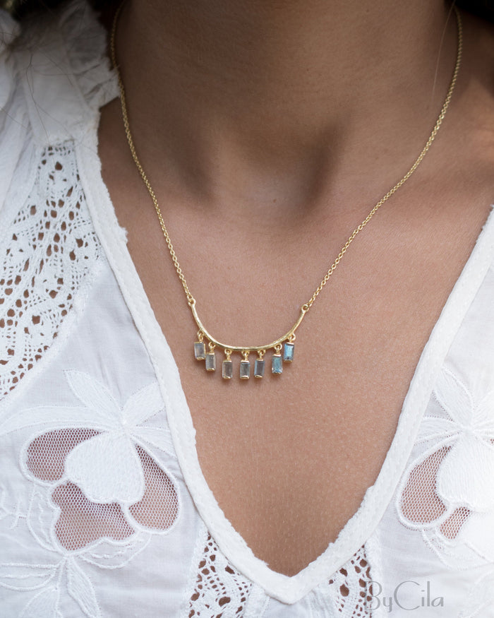 Emilly Necklace * Labradorite * Gold Plated over Sterling Silver