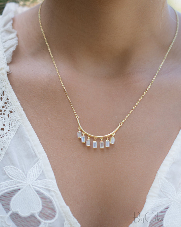 Emilly Necklace * Moonstone * Gold Plated over Sterling Silver