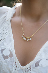 Emilly Necklace * Labradorite or Moonstone * Gold Vermeil * BJN034