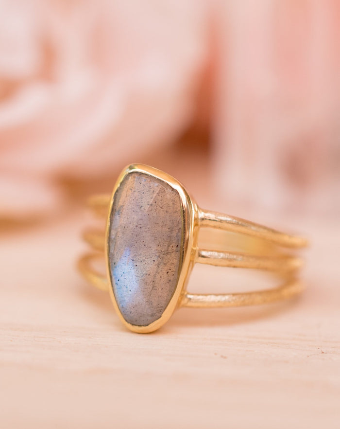 Labradorite Ring * Gold Vermeil*  *Gold * Statement* Gemstone *Bridesmaid *Natural* Handmade *Gift For Her * BJR049