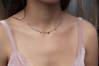 Fernanda Necklace * Labradorite and Clear Quartz or Labradorite and synthetic Sapphire *Gold Vermeil * BJN035