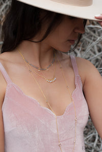 Priscila Long Necklace * Clear Quartz * Gold Vermeil 18k * BJN037