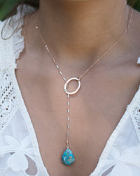 Isabel Lariat Necklace * Copper Turquoise* Rose Gold Filled, Gold Filled or Sterling Silver * BJN060