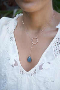 Isabel Lariat Necklace * Labradorite * Rose Gold Filled, Gold Filled or Sterling Silver * BJN061