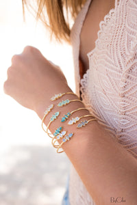 Copper Turquoise Bangle Bracelet * Gold Plated * Gemstone * Gypsy * Adjustable * Statement *  Stacking * Layering * BJB035