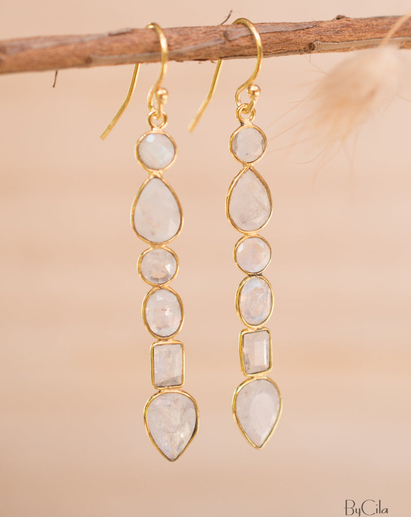 Clarice Earrings * Moonstone * Gold Plated 18k * BJE124