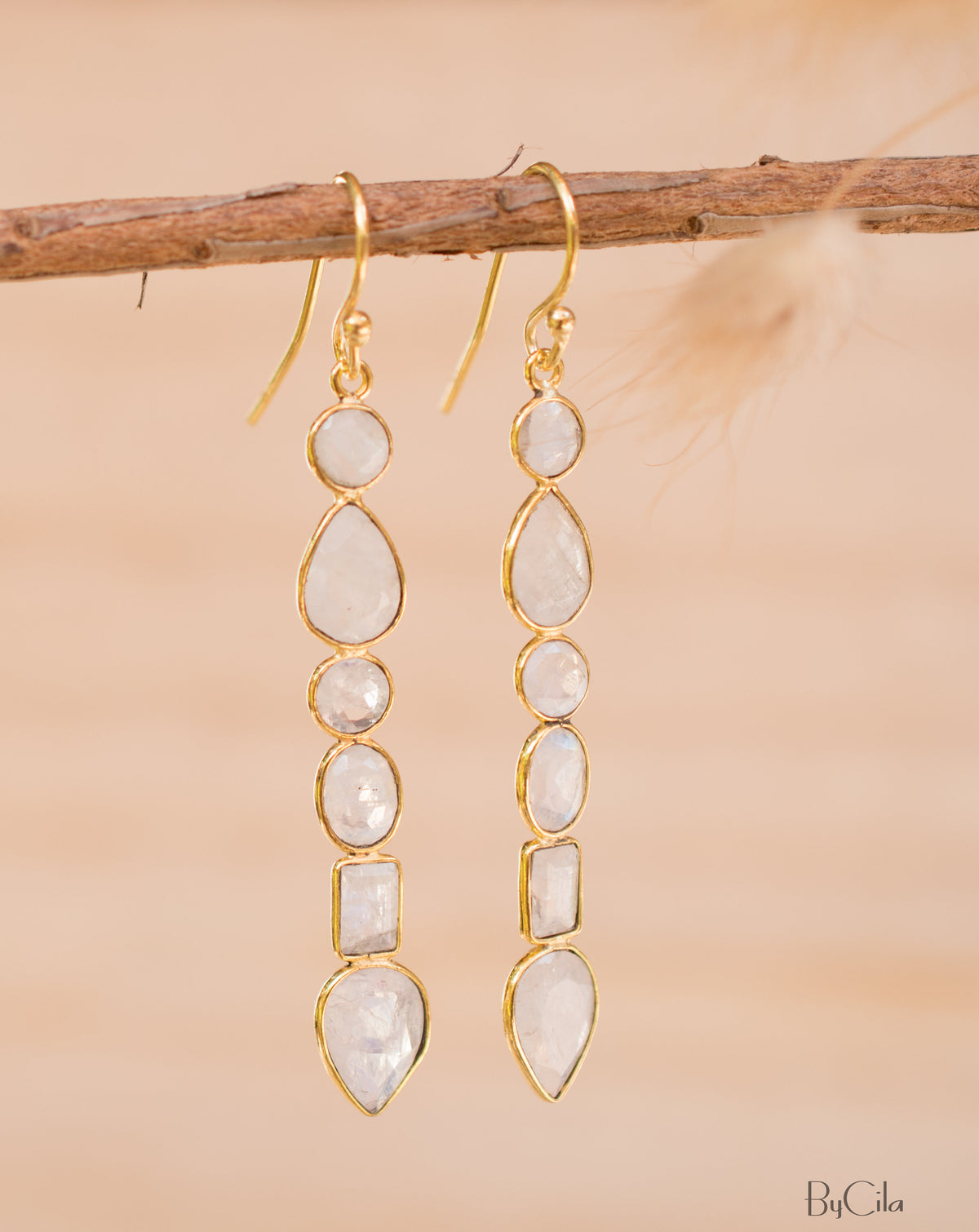 Clarice Earrings * Moonstone * Gold Plated 18k * BJE124