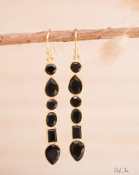 Clarice Earrings * Black Onyx * Gold Plated 18K * BJE126