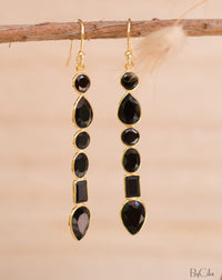 Clarice Earrings * Black Onyx * Gold Plated 18K * BJE126