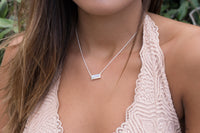 Clara Rectangle Necklace * Moonstone * Gold Vermeil or Sterling Silver or Rose Gold * BJN027B