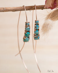 Aja Earrings * Copper Turquoise * Sterling Silver, Rose Gold or Gold Vermeil * BJE042C