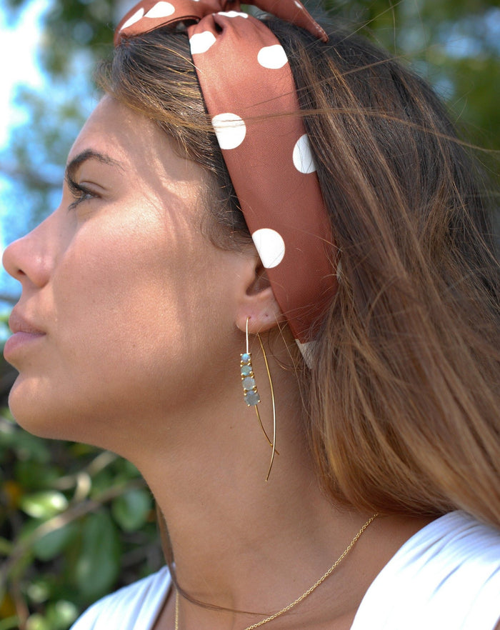 Aja Earrings * Labradorite * Rose Gold, Gold Vermeil or Sterling Silver 925 * BJE044C