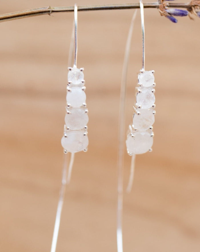 Aja Earrings * Moonstone * Rose Gold, Gold Plated or Sterling Silver * BJE043B