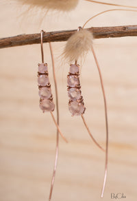 Aja Earrings * Rose Quartz * Gold Vermeil, Rose Gold Vermeil or Sterling Silver 925 * BJE046A