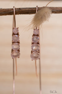 Aja Earrings * Rose Quartz * Gold Vermeil, Rose Gold Vermeil or Sterling Silver 925 * BJE046A