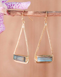 Marina Earrings * Labradorite * Gold Plated 18k or Silver Plated * BJE003C