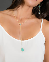 Isabella Necklace * Aqua Chalcedony * Gold Vermeil * BJN020