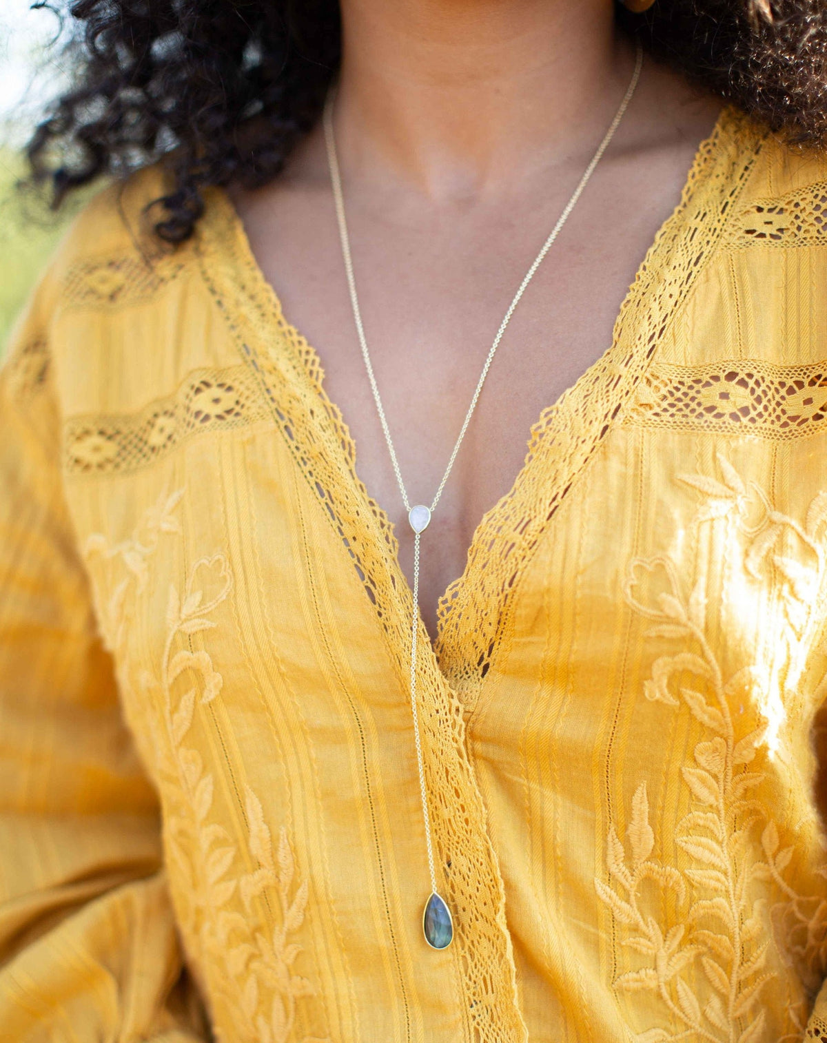 Isabella Necklace * Labradorite & Moonstone * Gold Vermeil * BJN021