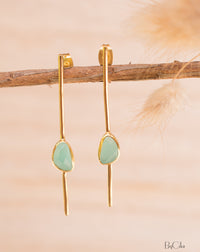 Mirella Earrings * Aqua Chalcedony * Gold Plated 18k * BJE180