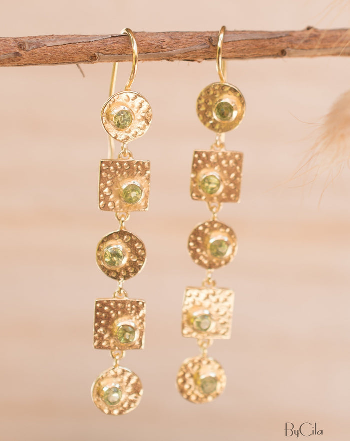 Sonia Earrings * Peridot * Gold Plated 18k * BJE077