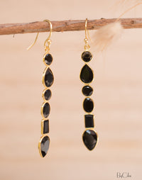 Clarice Earrings * Black Onyx * Gold Plated 18K * BJE126
