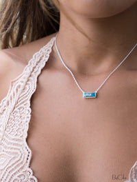 Clara Rectangle Necklace * Copper Turquoise * Gold Vermeil or Sterling Silver 925 or Rose Gold * BJN030A