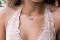 Clara Rectangle Necklace * Copper Turquoise * Gold Vermeil or Sterling Silver 925 or Rose Gold * BJN030A