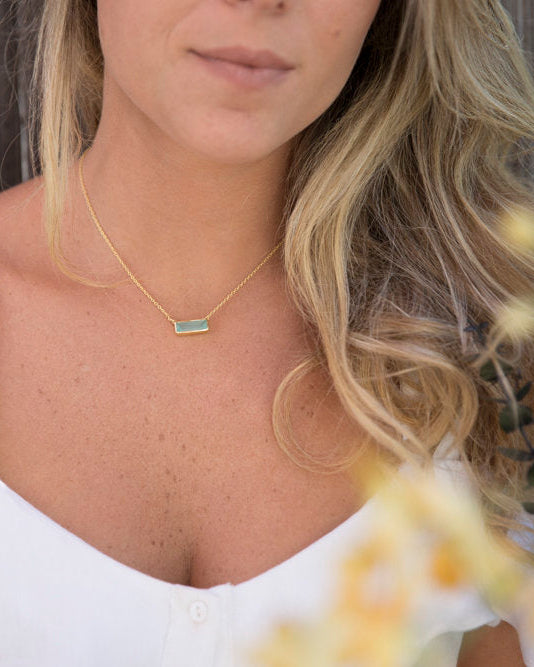 Clara Necklace * Aqua Chalcedony * Gold Plated over Sterling Silver, Sterling Silver 925 or Rose Gold