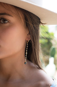 Maite Earrings * Moonstone & Labradorite * Gold Plated 18k * BJE127