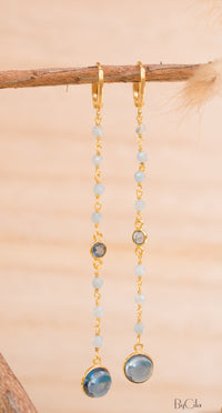 Maite Earrings * Aquamarine & Iolite hydro * Gold Plated 18k * BJE128